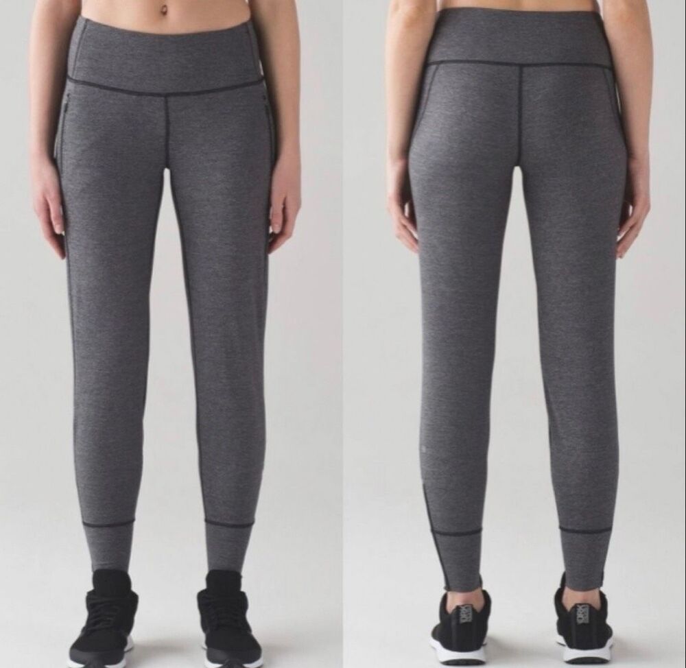 Lululemon fresh tracks 11 heathered grey leggings 4